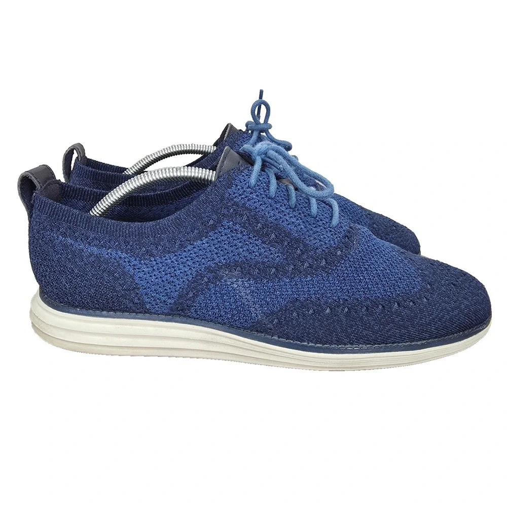 Cole Haan 4.Zerogrand Oxford Shoes Mens 9.5 M Blue Stitchlite Wingtip Light